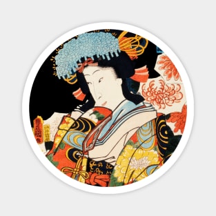 Traditional Japanese Woman Painting Magnet